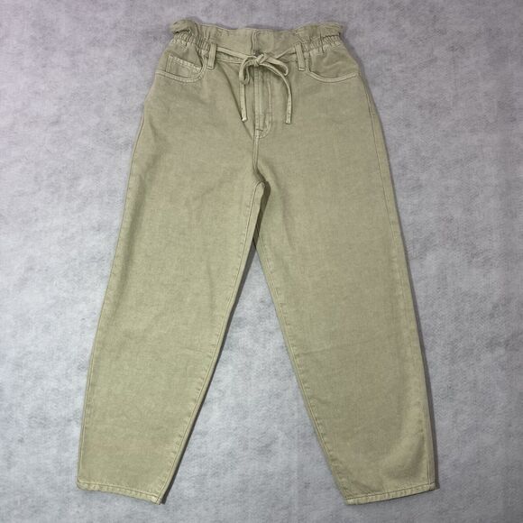 7 For All Mankind Paperbag Baggy Jeans Womens 27 Elastic Waist Drawstring $228 - Picture 5 of 15